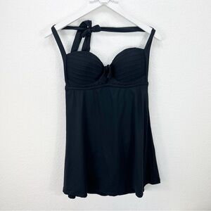 Swimsuits for All Black One Piece Swim Dress Halter Size 8 NWT